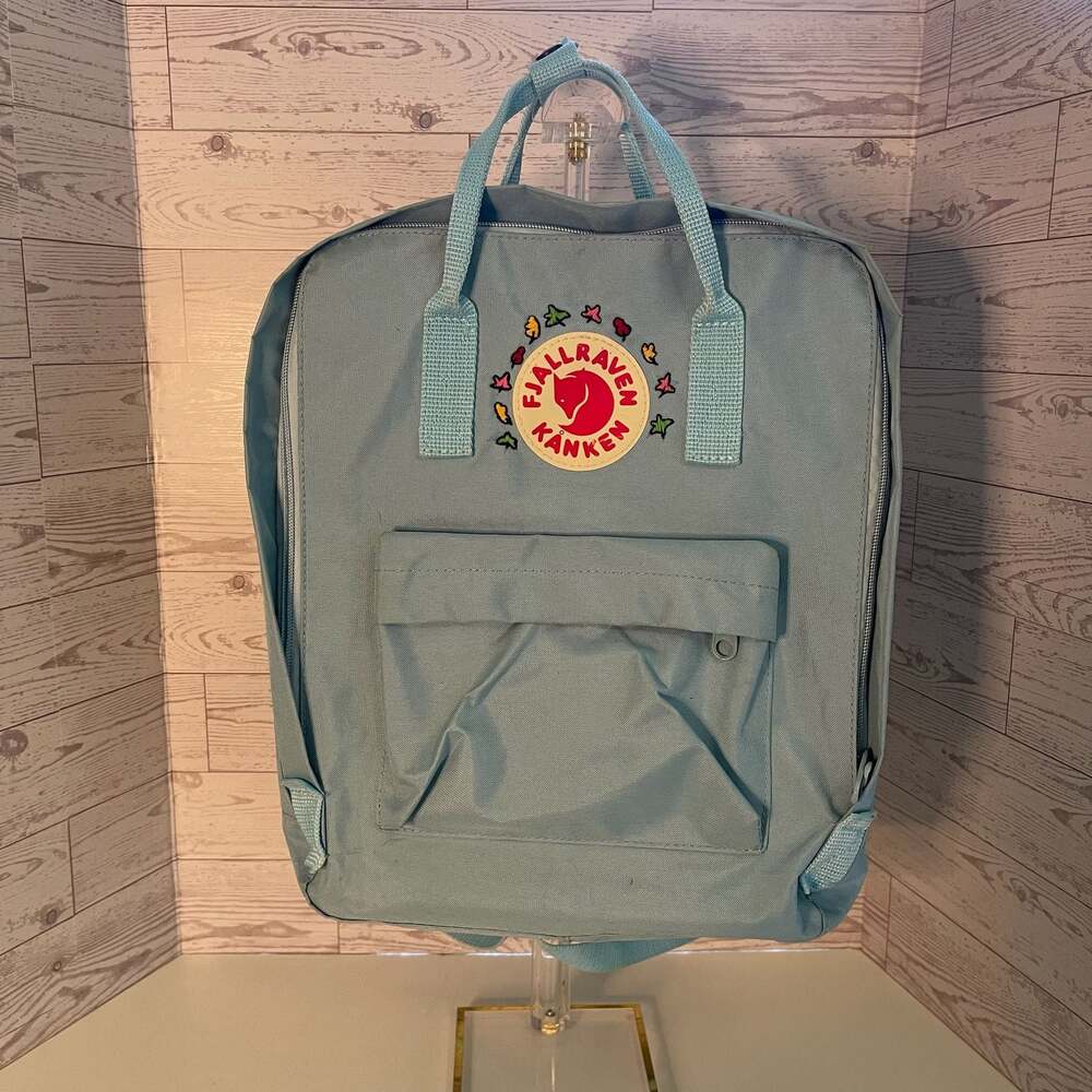 fjallraven kanken backpack with embroidery detail